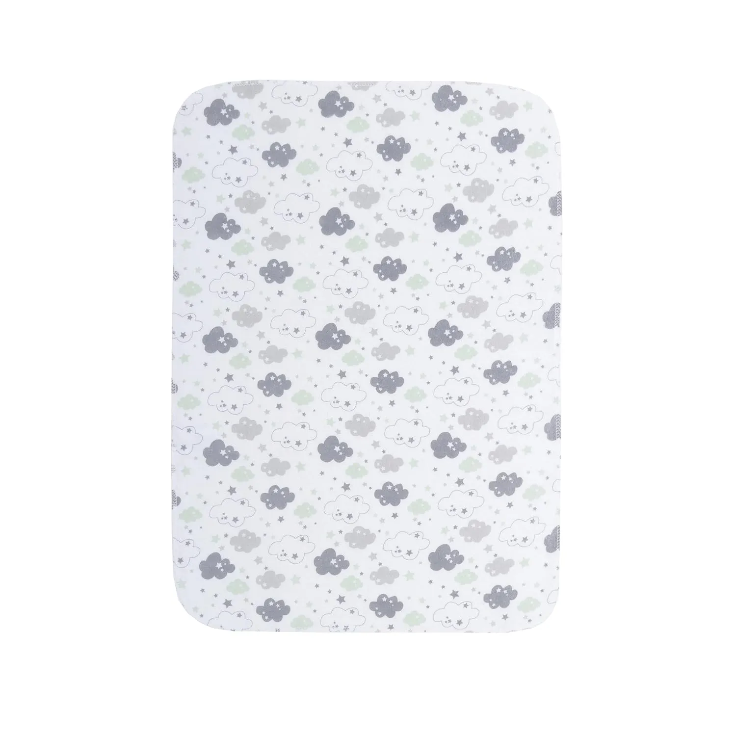 EVERYDAY KIDS 12 Pack Burp Cloths for Baby Boys and Girls - Sheeps, Clouds and Stars