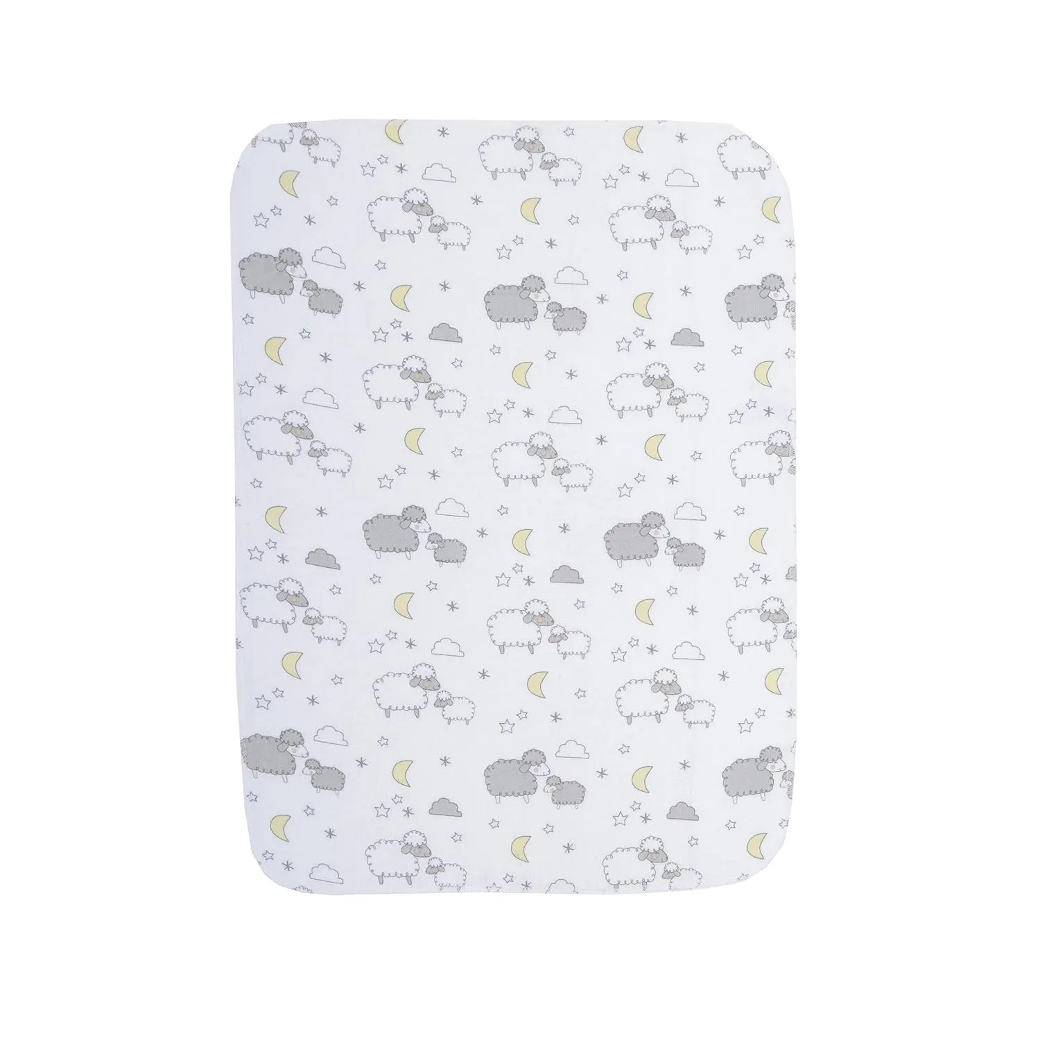 EVERYDAY KIDS 12 Pack Burp Cloths for Baby Boys and Girls - Sheeps, Clouds and Stars