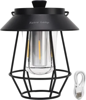 EVTSCAN USB Rechargeable Waterproof Camping Lantern with 3 Modes - Perfect Vintage Handheld Lantern with Metal Hook for Outdoor Camping Adventures