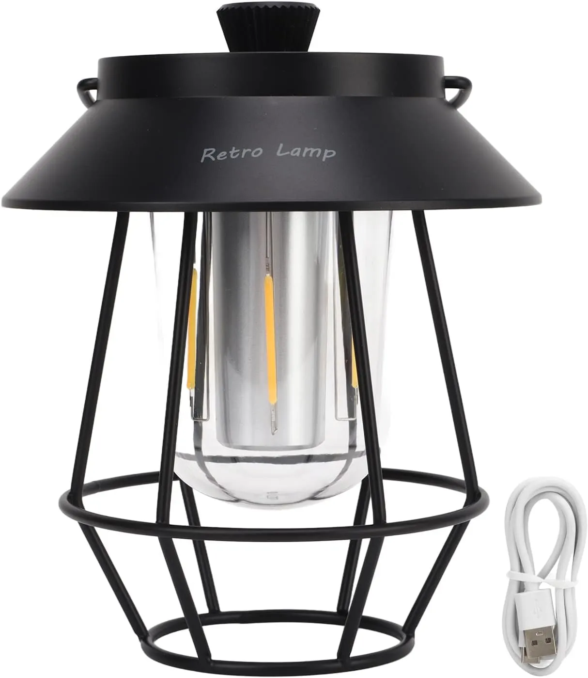 EVTSCAN USB Rechargeable Waterproof Camping Lantern with 3 Modes - Perfect Vintage Handheld Lantern with Metal Hook for Outdoor Camping Adventures