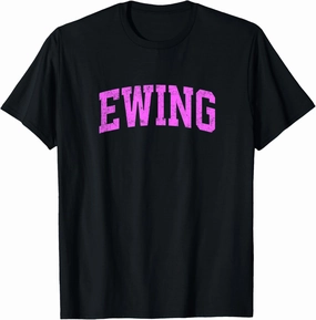 Ewing New Jersey NJ Vintage Athletic Sports Pink Design T-Shirt