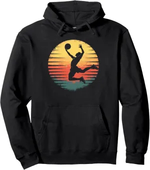 Exciting Basketball Dunk Sunset Pullover Hoodie