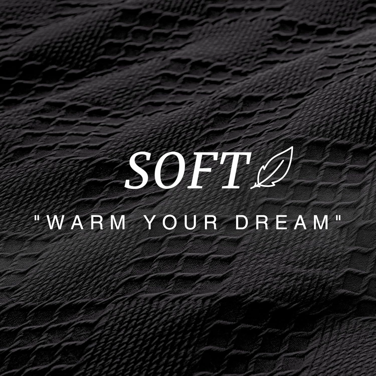 EXQ Home Waffle Comforter Queen Size - Super Soft Embossed Design Comforter Set 3 Pieces, Black 3D Diamond Pattern Bedding Set,Winter Warm Bed Set,1 Comforter with 2 Pillowcases