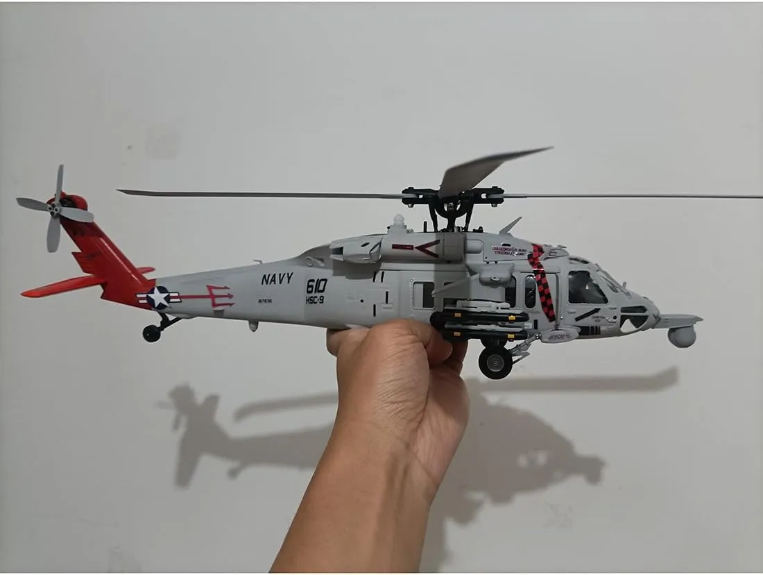 F09-H SH60 Seahawk RC Helicopter with Camera, Yu Xiang 2.4G 8CH Remote Control Aircraft, Dual Brushless Wingless, 6G/3D Stunt Copter Model for Adults-1:47 Scale (RTF Version/Grey-red)