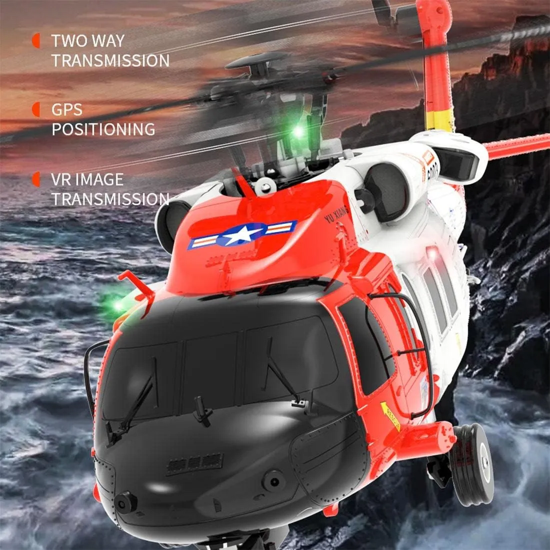 F09-S RC Helicopter for Adults, Remote Control Flying Helicopter, 1/47 Scale 2.4G 6CH RC Electric Airplane, RTF Easy to Beginners