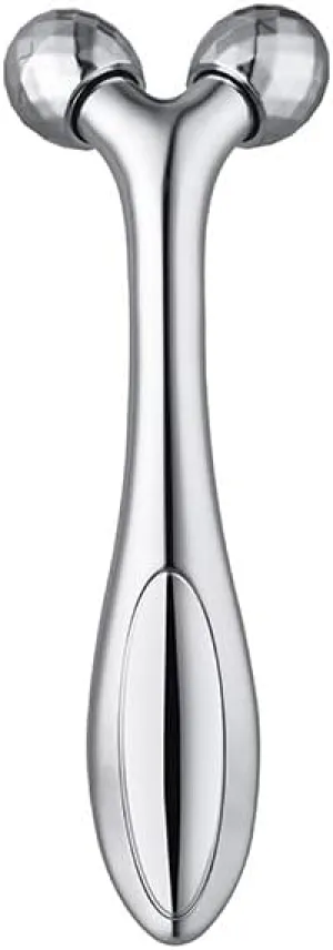 Facial Roller Slimming Massager Portable Micro Current V-Shaped Face Tester Face Lifting and Firming Silver