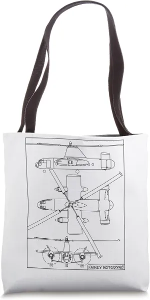 Fairey Rotodyne British Compound Gyroplane Blueprint Tote Bag