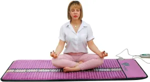 Far Infrared Heating Pad for Back,Full Body Amethyst Heating Pad,Gemstone Amethyst Obsidian Crystal Mat,Enhanced Reki, Yoga and Meditation Bio Mats(59x24inch)