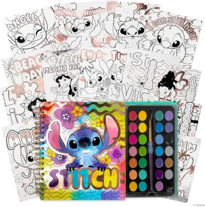 Fashion Angels Disney Stitch Watercolor Poster Set, Paint Set with Brushes & Watercolor Sketch Book, Ideal Arts & Crafts Activity for Kids