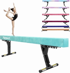 FBSPORT 8ft Adjustable Balance Beam: High and Low Floor Beam Gymnastics Equipment for Kids/Adults,Gymnastics Beam for Training,Practice, Physical Therapy and Professional Home Training with Legs