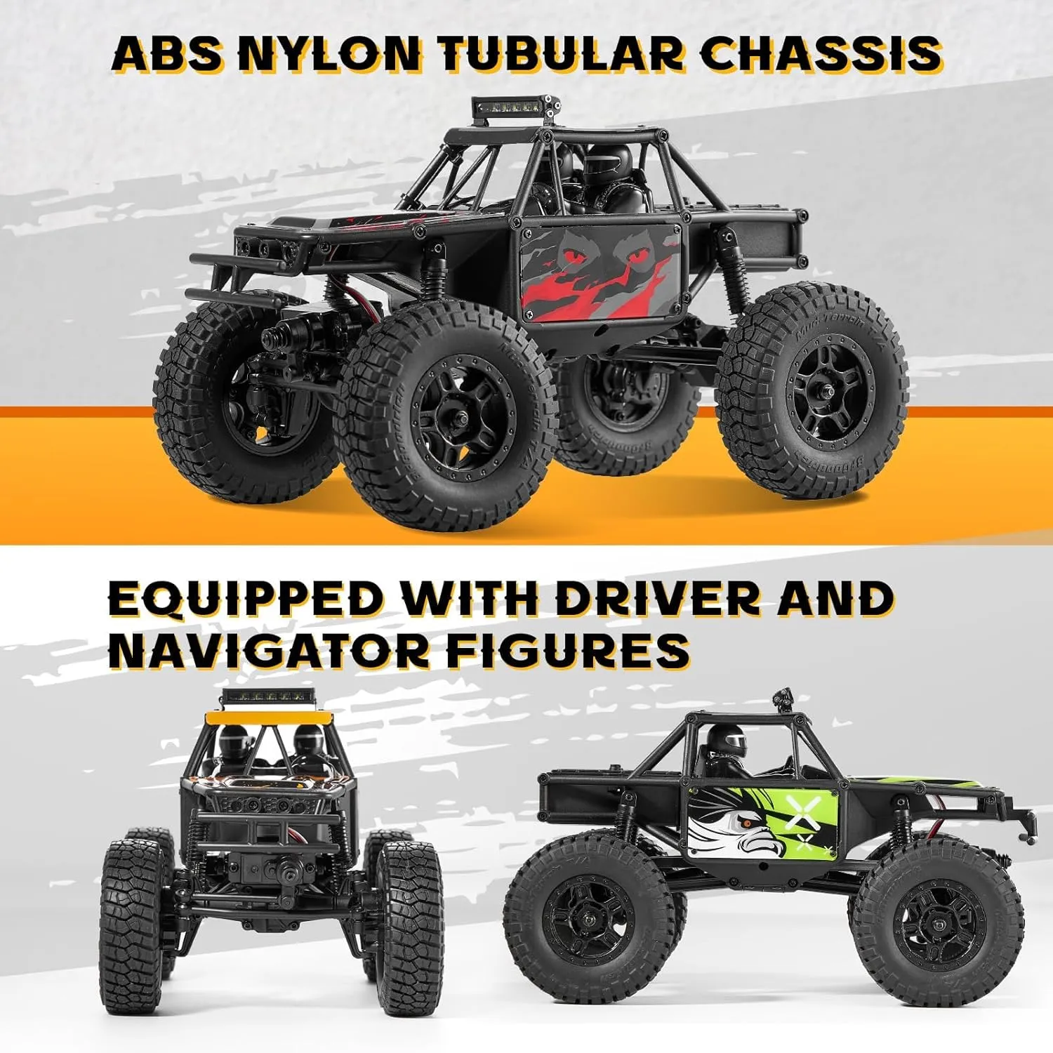 FCX24 FMS RC Crawler 1/24 Lemur FCX24 4 Wheel Drive RC Rock Buggy, Hobby Grade RC Car Model Off Road Vehicle RTR for Adults (Green)