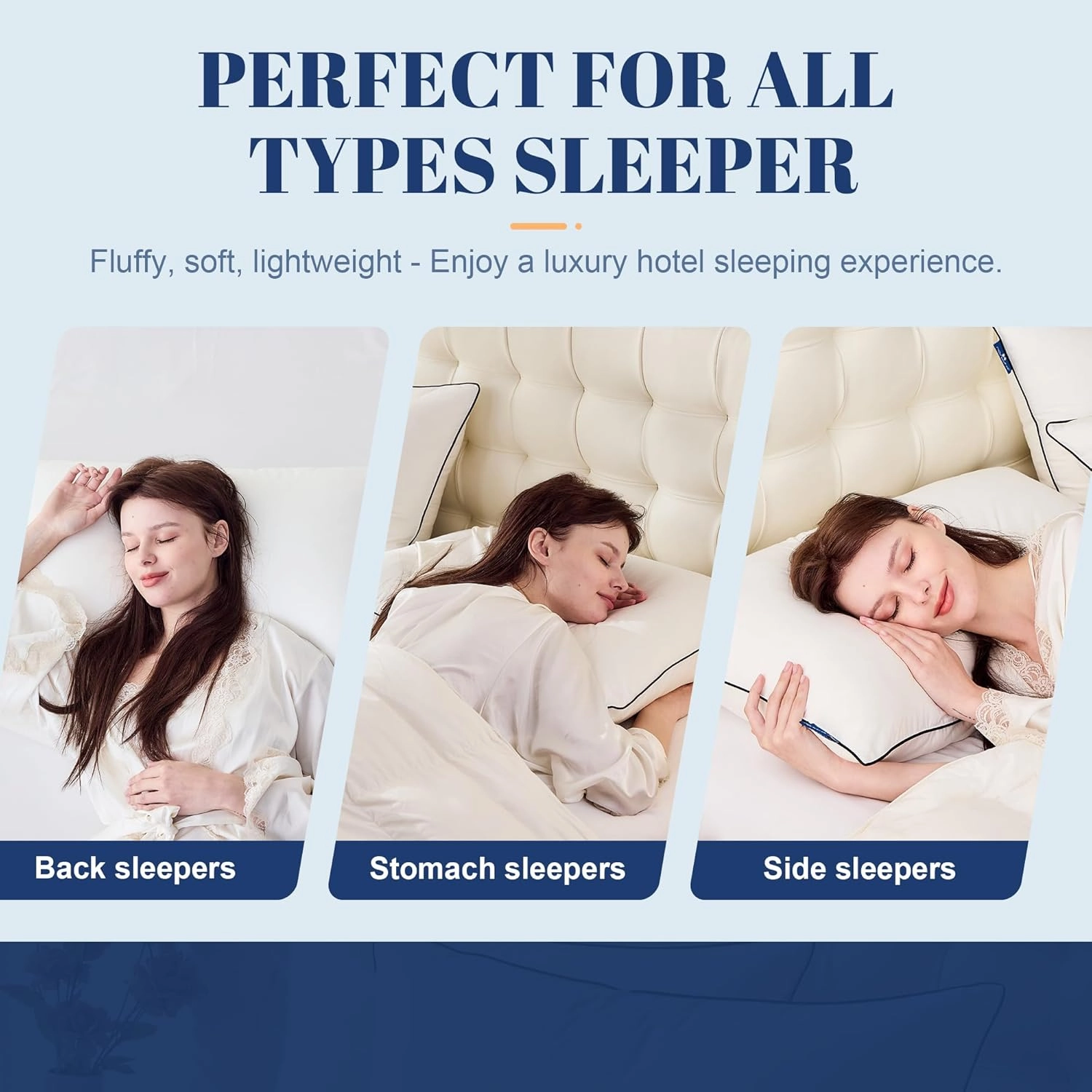 Feather Down Pillows Queen Size Set of 2, Luxury Hotel Collection Bed Pillow 2 Pack, Airyfil™ Powered Fillings & Feathers Pillow，Fluffy Plush for Side Sleepers, Medium Firm, 20x30 in.