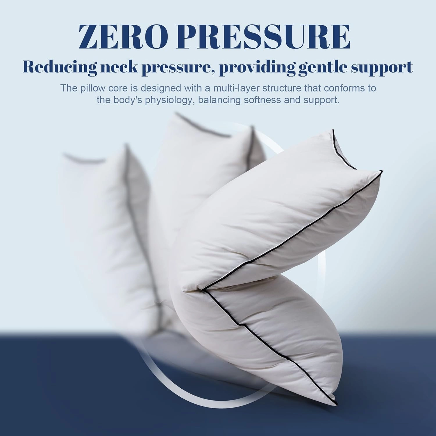 Feather Down Pillows Queen Size Set of 2, Luxury Hotel Collection Bed Pillow 2 Pack, Airyfil™ Powered Fillings & Feathers Pillow，Fluffy Plush for Side Sleepers, Medium Firm, 20x30 in.