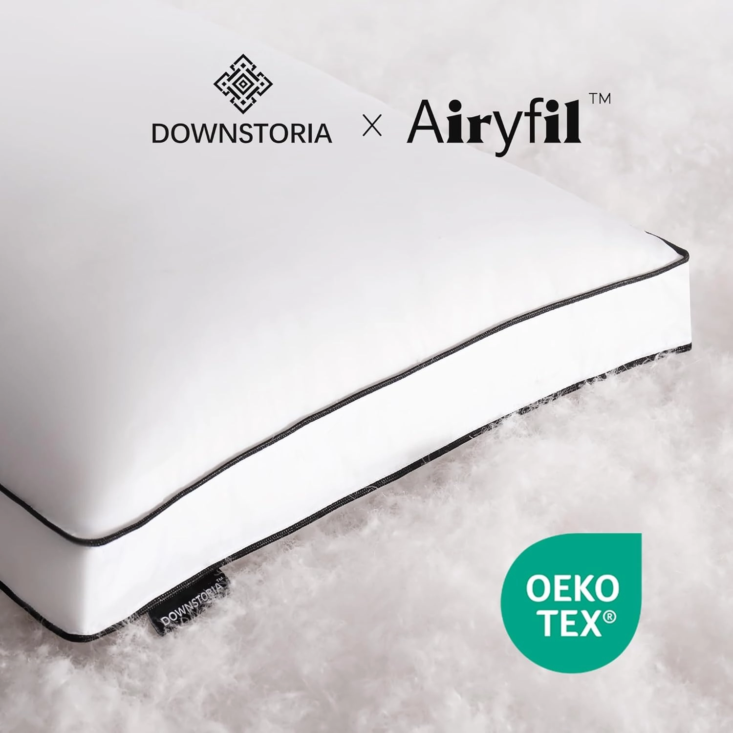 Feather Down Pillows Queen Size Set of 2 with Gusset, Luxury Hotel Collection Bed Pillow 2 Pack, Down Surrounded Gusseted Pillows for Sleeping, Soft Fluffy for Side, Back Sleepers 20x30 in.