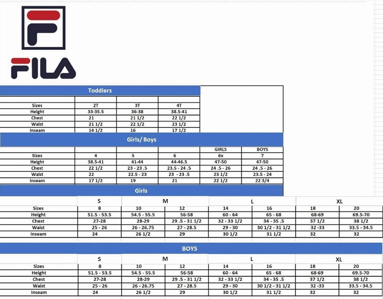 Fila Boys Classic Logo Short Sleeve Tee Shirt Top