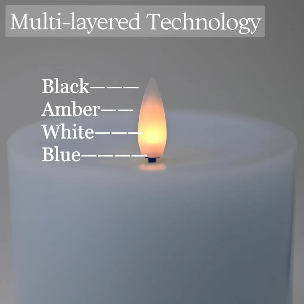 Flameless Pillar Candles Flickering with Remote Timer, Battery Operated LED Candles Up to 400 Hours, 3D Moving Flame Real Wax Candles, D4 x H6, Remote Included (Ice Blue, 4in)
