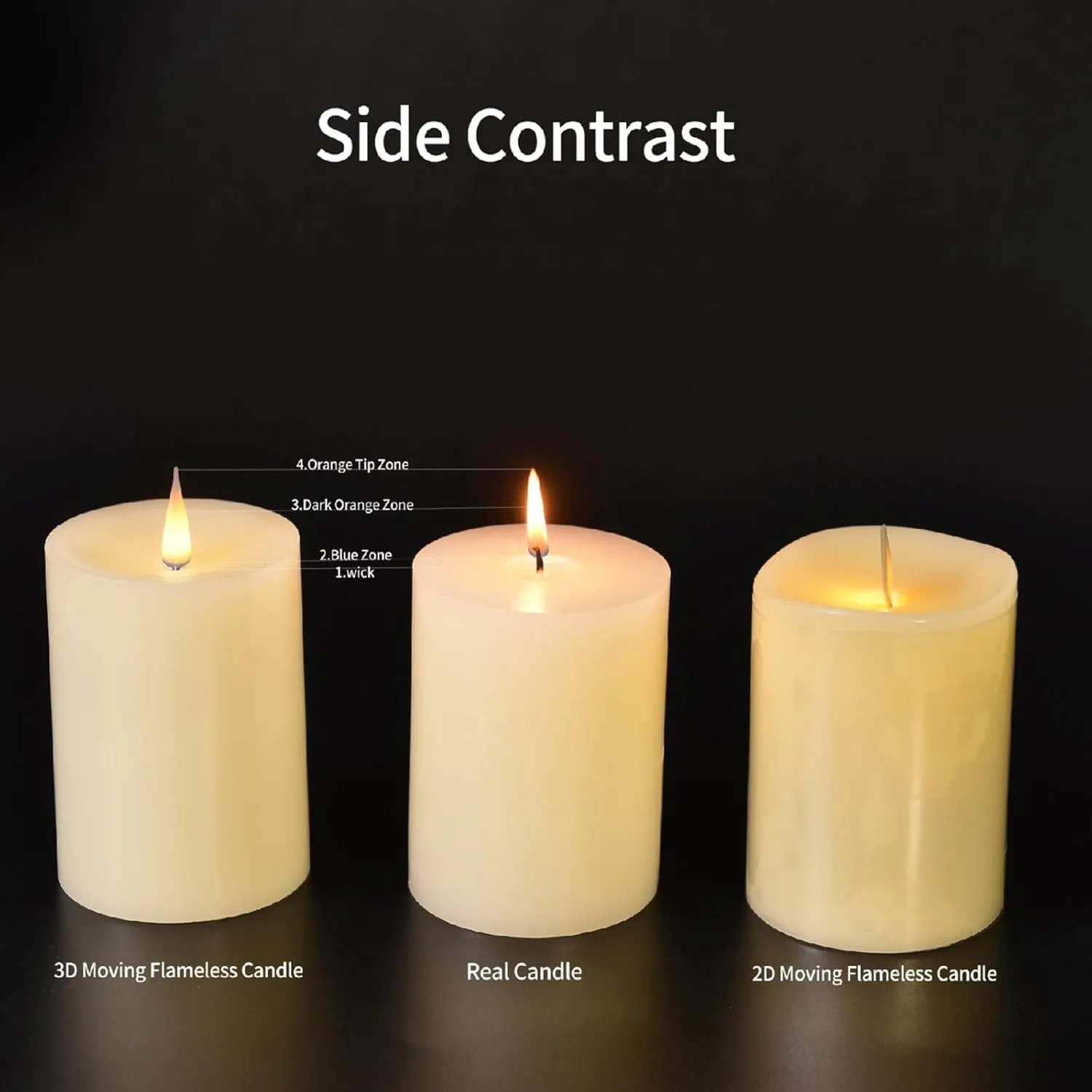 Flameless Pillar Candles Flickering with Remote Timer, Battery Operated LED Candles Up to 400 Hours, 3D Moving Flame Real Wax Candles, D4 x H6, Remote Included (Pink, 4in)