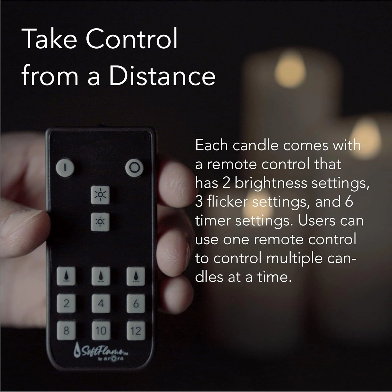 Flameless LED Candles with Remote Control, 4"x 10.3"Flickering 3D Moving Flame Battery Operated Candles in Real Wax Shell for Indoor Use, Home Decor White