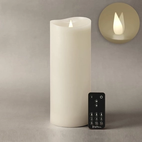 Flameless LED Candles with Remote Control, 4"x 10.3"Flickering 3D Moving Flame Battery Operated Candles in Real Wax Shell for Indoor Use, Home Decor White