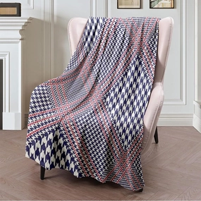 Flannel Fleece Throw Blanket 50" x 60" Print Glen Country Scottish Plaid Prince Pattern Nautical Palette Mens Red Trend Textures Border Blanket Winter Plush Fluffy Bed Blanket for Sofa Couch Bed