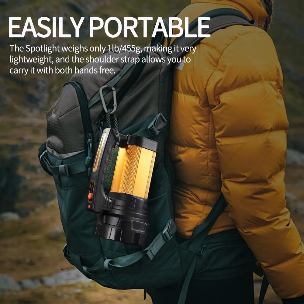 Flashlights High Lumens Rechargeable Spotlight with 1200 Lumen 30H Handheld Spotlight,IP67 Waterproof Rechargeable Flashlights Outdoor,3400mAh USB Charger for Camping Hunting