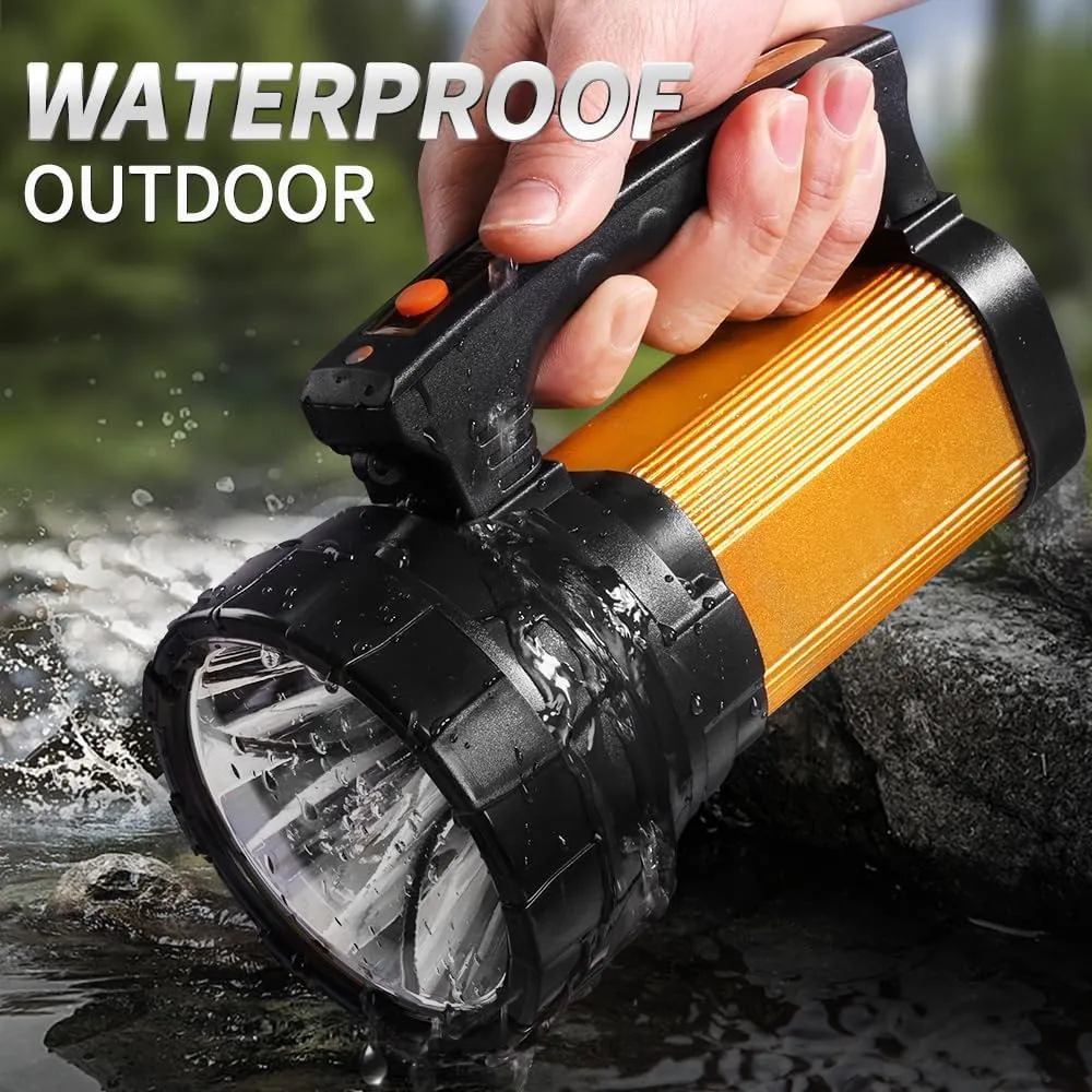 Flashlights High Lumens Rechargeable Spotlight with 1200 Lumen 30H Handheld Spotlight,IP67 Waterproof Rechargeable Flashlights Outdoor,3400mAh USB Charger for Camping Hunting