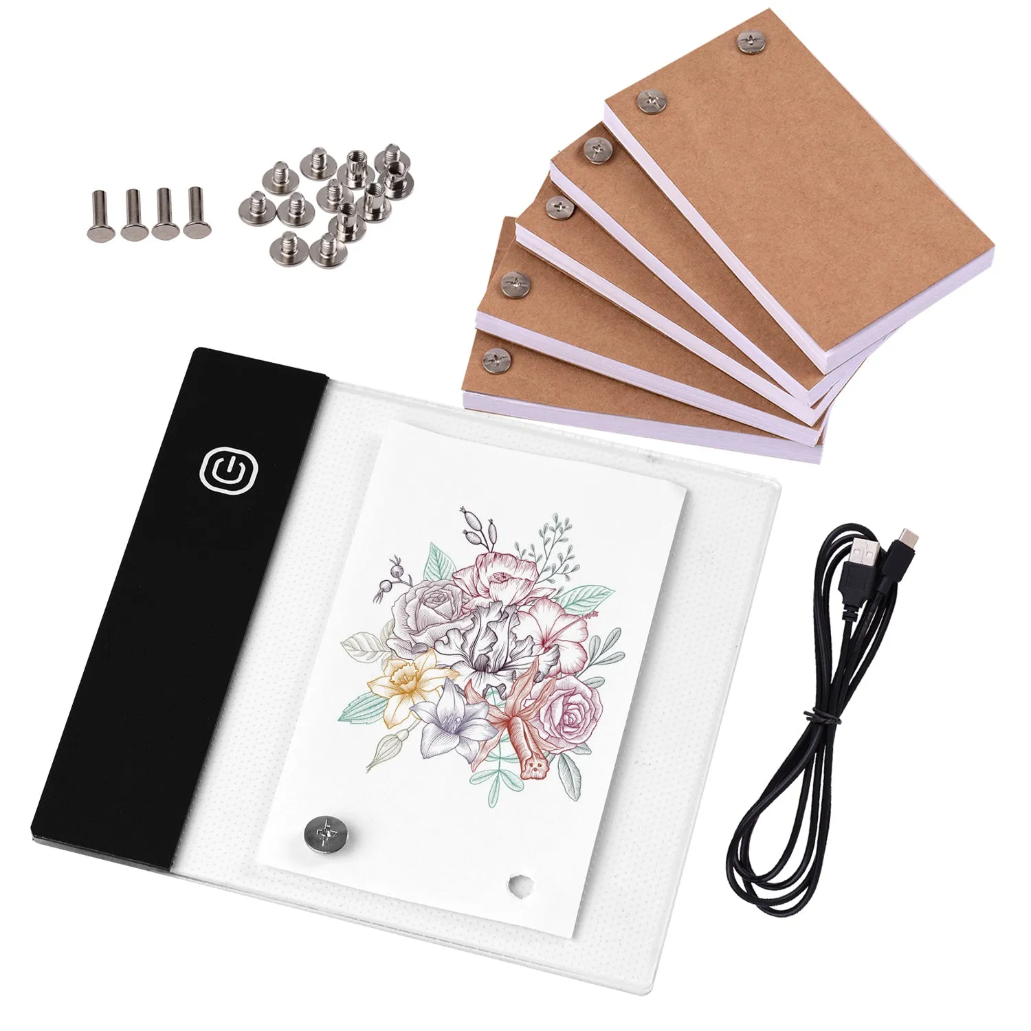 Flip Book Kit with Mini Light Pad for Drawing Tracing Animation Sketching