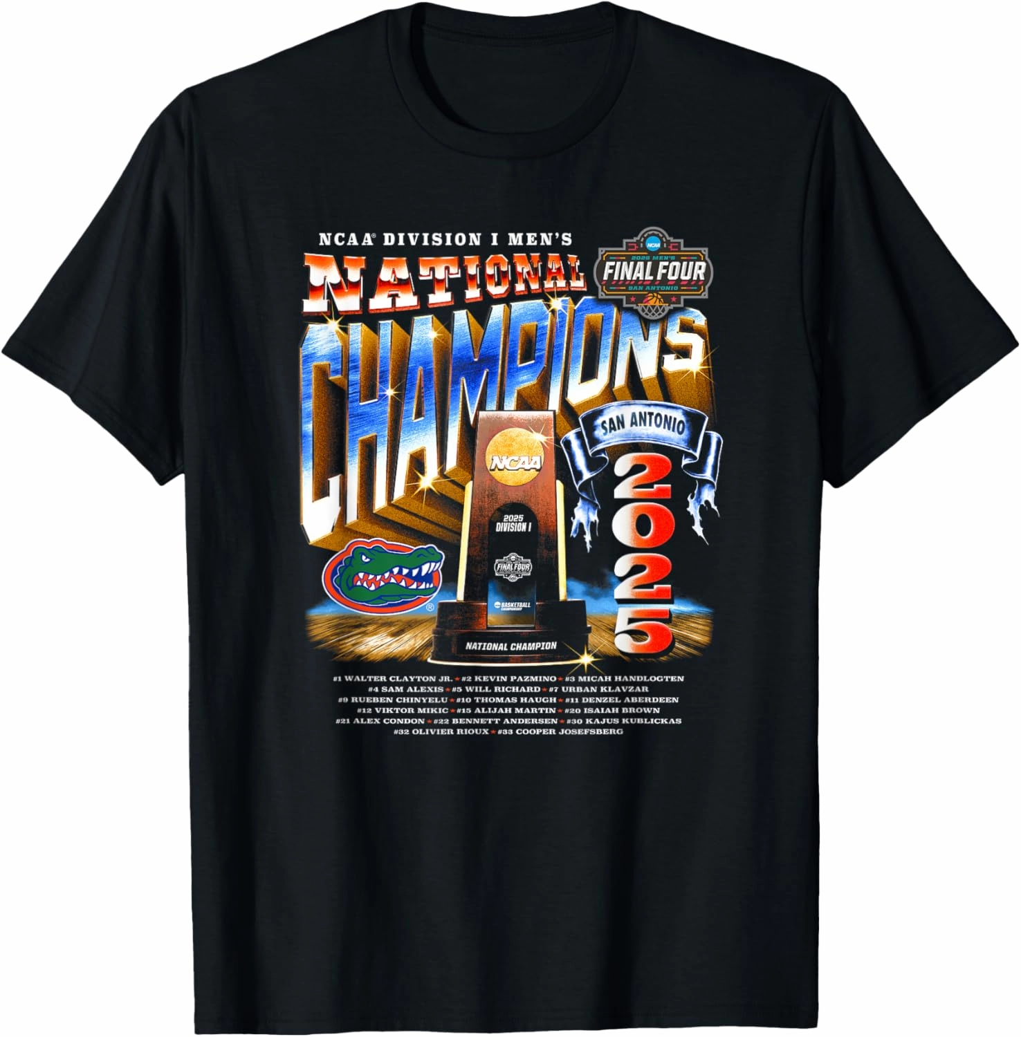 Florida 2025 Men's Basketball National Champions NIL T-Shirt