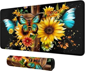 Flowers Like Sunflower Card Mat for MTG & TCG Playmat Mouse Pad,23.6" x 13.8" Game Mat Trading Card Game Playmats Table Mat Perfect for Card Games Video Games Computer Office