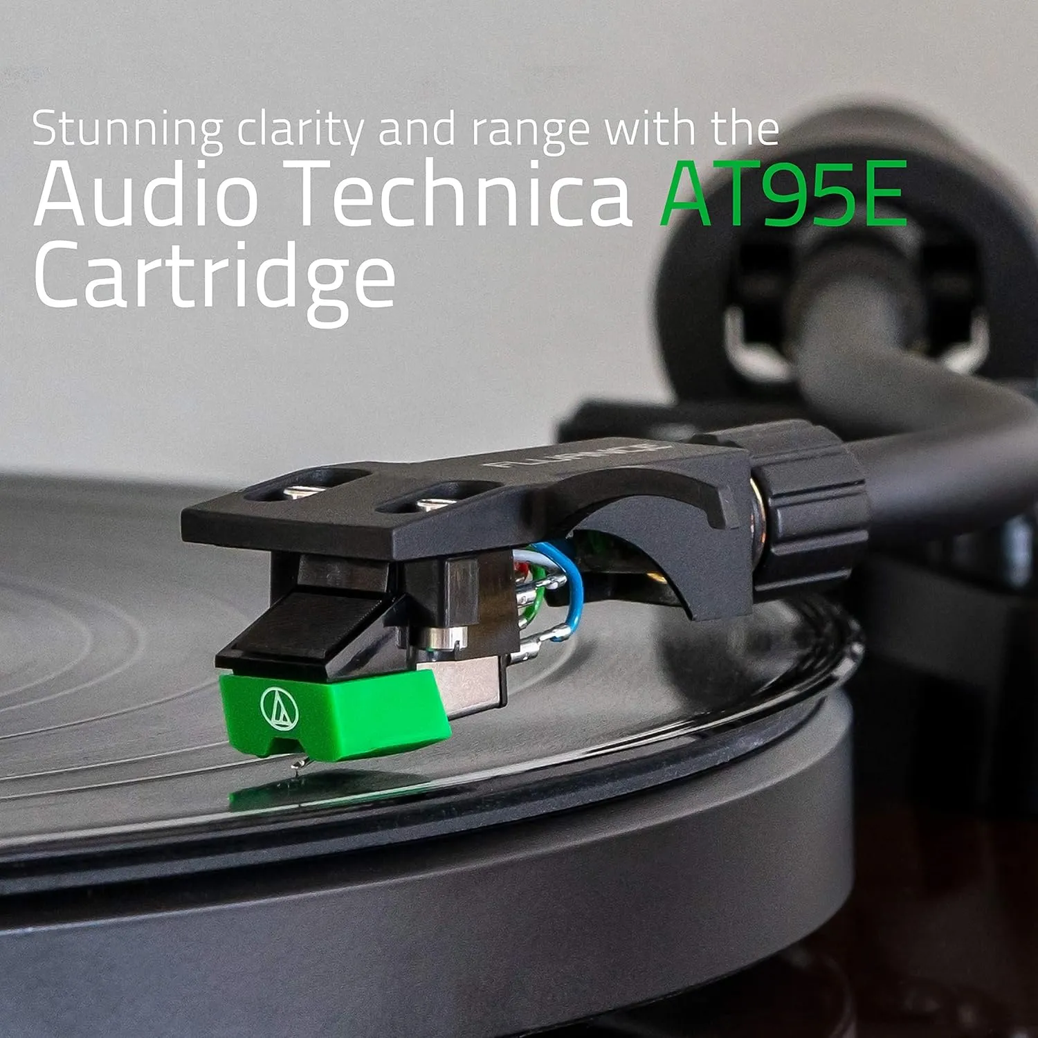 Fluance RT81 Turntable with AT95E Cartridge, Belt Drive, Built-in Preamp, Adjustable Counterweight - Piano Black
