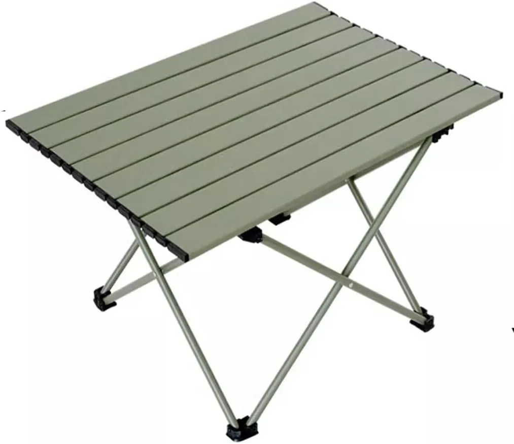 Folding Camping Table Green Small Portable Heavy Duty Side Table with Carrying Bag, for Beach, Outdoor Picnic, Cooking, Travel, BBQ