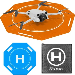 FPVtosky Drone Landing Pad, Octagonal Nighttime Reflective Foldable Portable Waterproof 26.8" (68cm) Helicopter Landing Pad for DJI NEO/Mavic 3 Pro/Avata 2/Air 3S/Inspire 3/FPV Drone Accessories