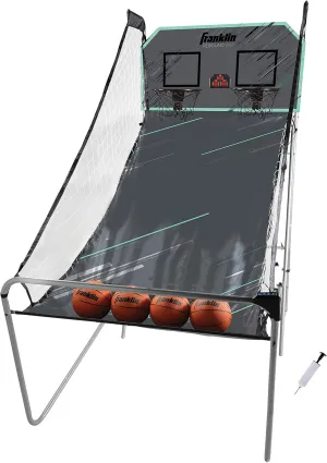 Franklin Sports Indoor Double Basketball Hoop Game - Electronic Scoreboard   4 Basketballs - 2 Player Shooting Arcade