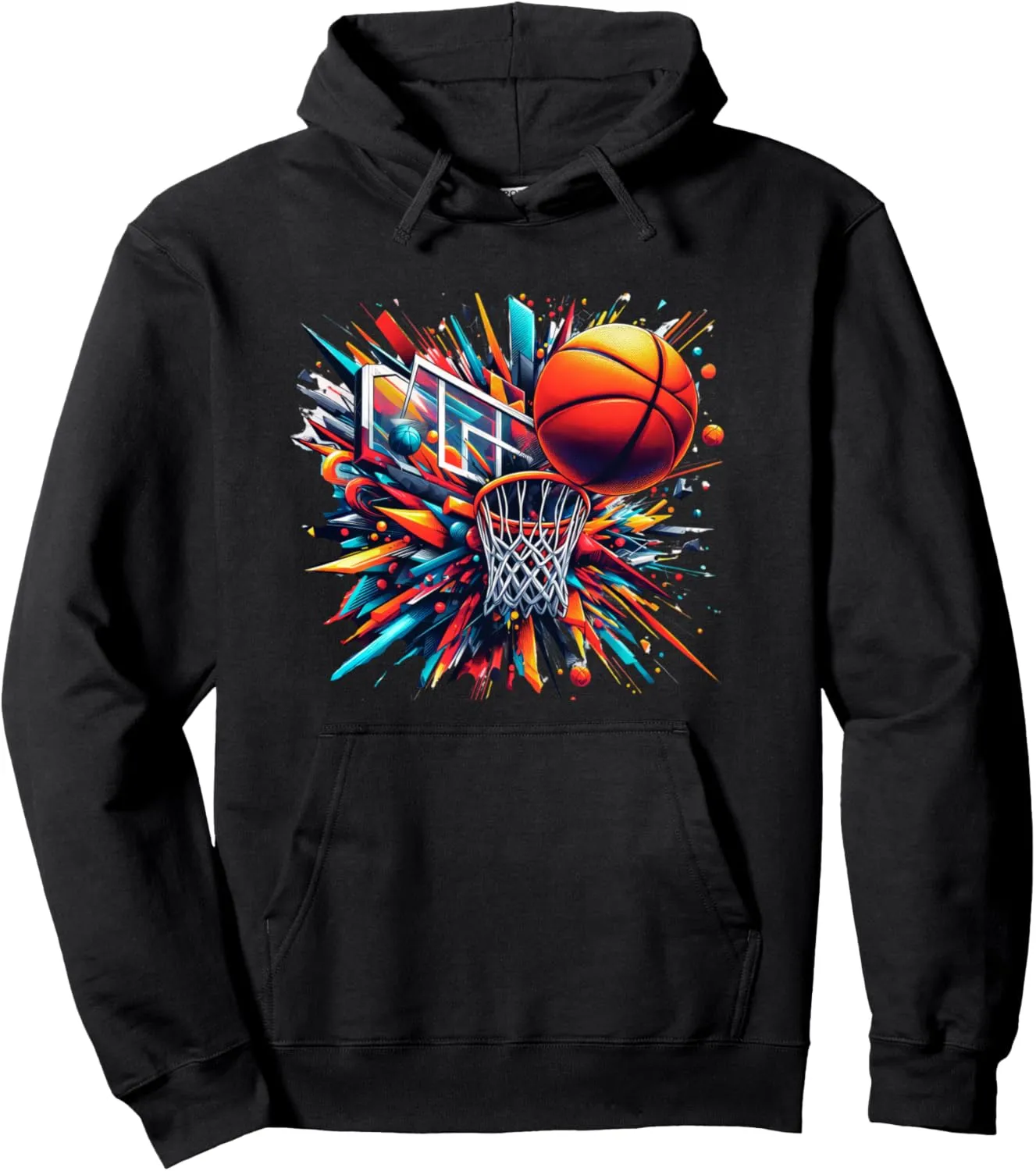 Freak Basketball Madness Slam Dunk Hoop Graffiti Basketball Pullover Hoodie