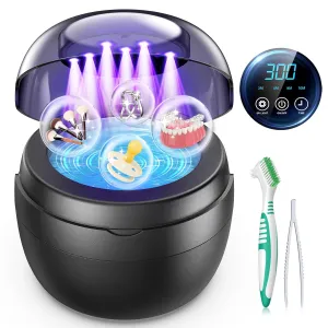 FSA HSA Approved Ultrasonic Retainer Cleaner, 250ML Retainer Cleaner Machine for Dentures, Mouth Guards, Braces, Toothbrush Heads, Jewelry, Ring, 50kHz Digital ultrasonic Cleaner with 4 Modes