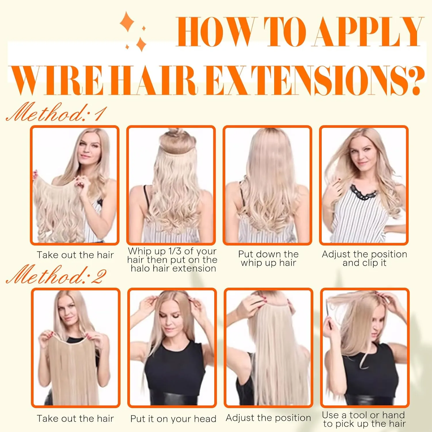 Fshine Wire Hair Extensions Golden Blonde Highlighted Dark Ash Blonde Fishing Line Hair Extensions 20 Inch Hidden Wire Hair Extensions Silky Long Secret Hairpiece Clip ins for Women 80G