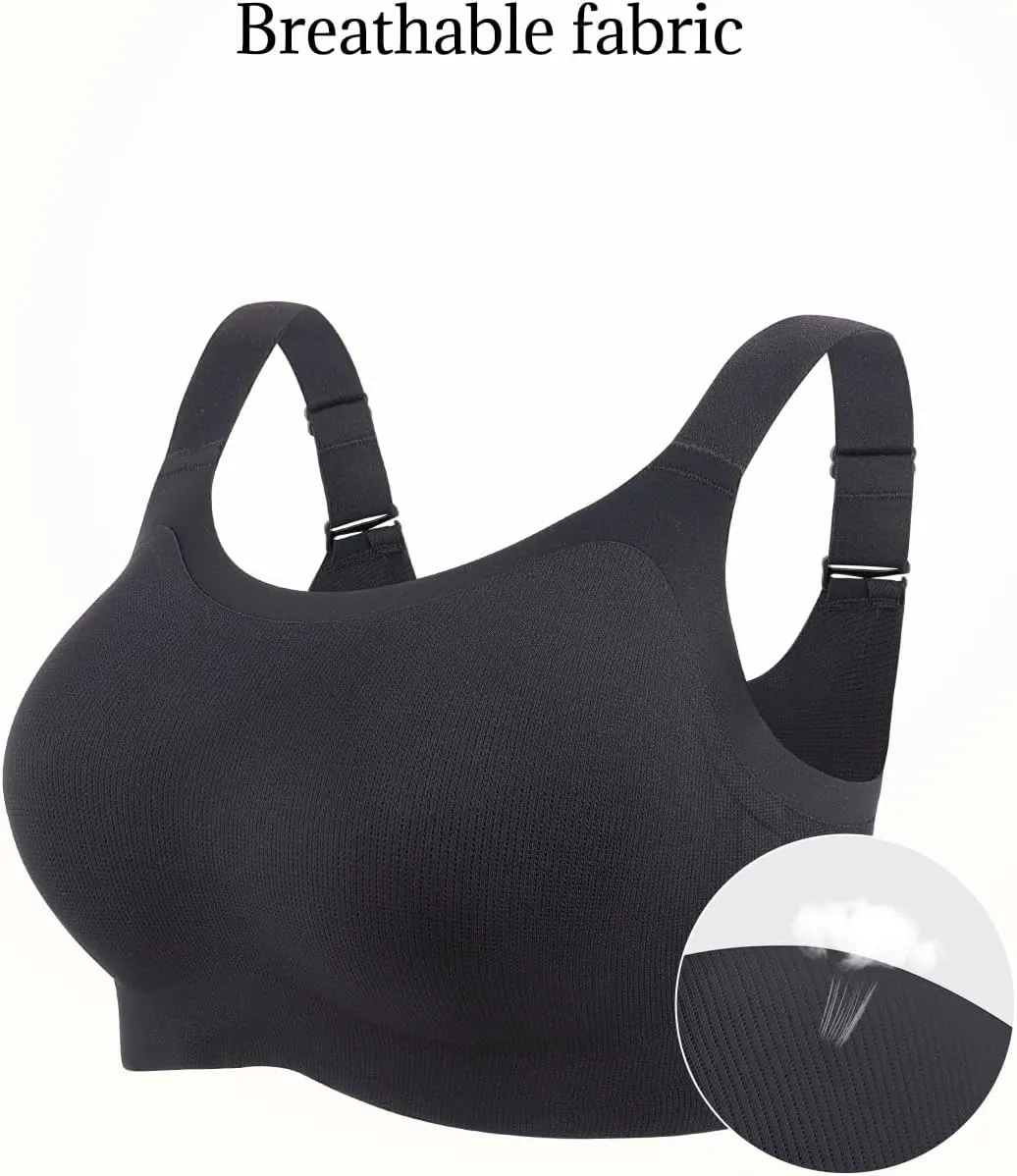 Full Coverage Padded Minimizer Bras Wireless Back Smoothing Bra No Underwire Hide Back Fat