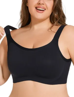 Full Coverage Padded Minimizer Bras Wireless Back Smoothing Bra No Underwire Hide Back Fat