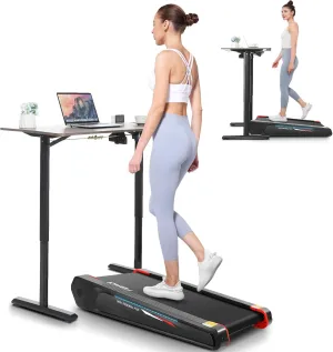 FUNMILY Walking Pad Treadmill with 5% Incline, 2.5HP Smallest Under Desk Treadmill for Home Office, Compact Walking Treadmill 300lbs Weight Capacity/Remote Control/Lighting Design