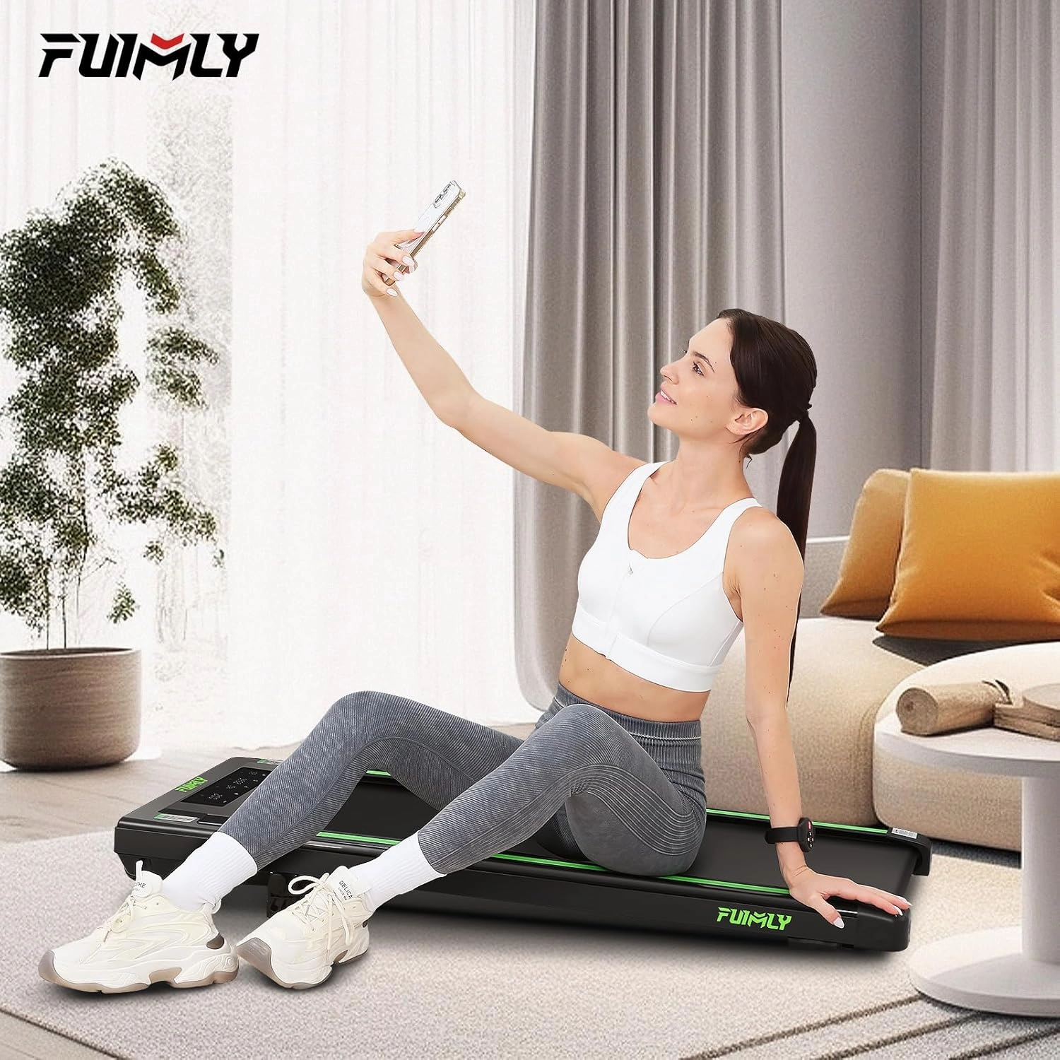 FUNMILY Walking Pad Treadmill with 8% Incline, 2.5HP Under Desk Treadmills for Home, 3 in 1 300 Lb Capacity Portable Mini Treadmill with Remote Control, Led Touch Screen, Installation-Free