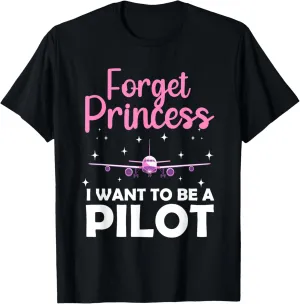 Funny Future Pilot Art For Women Girl Airplane Aviator Plane T-Shirt
