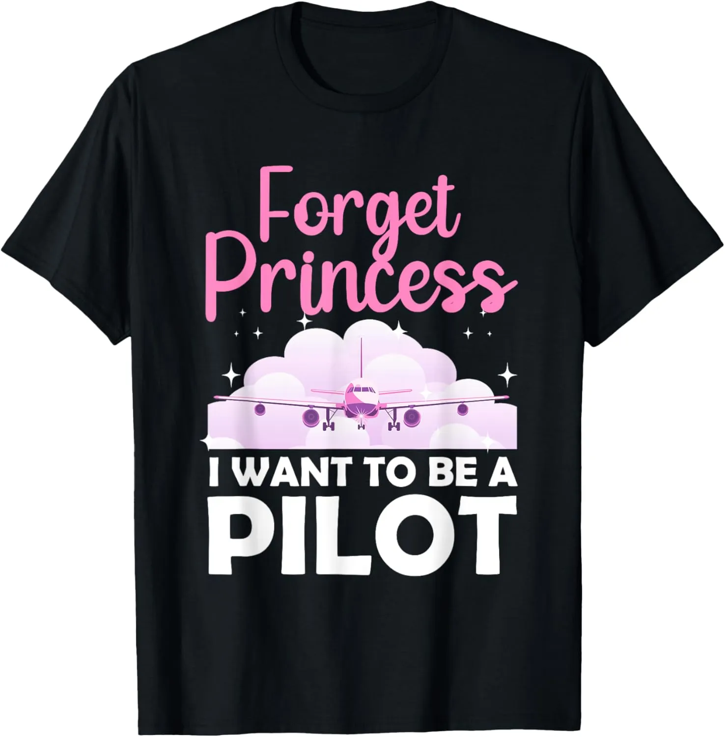 Funny Future Pilot Art For Women Girl Airplane Aviator Plane T-Shirt