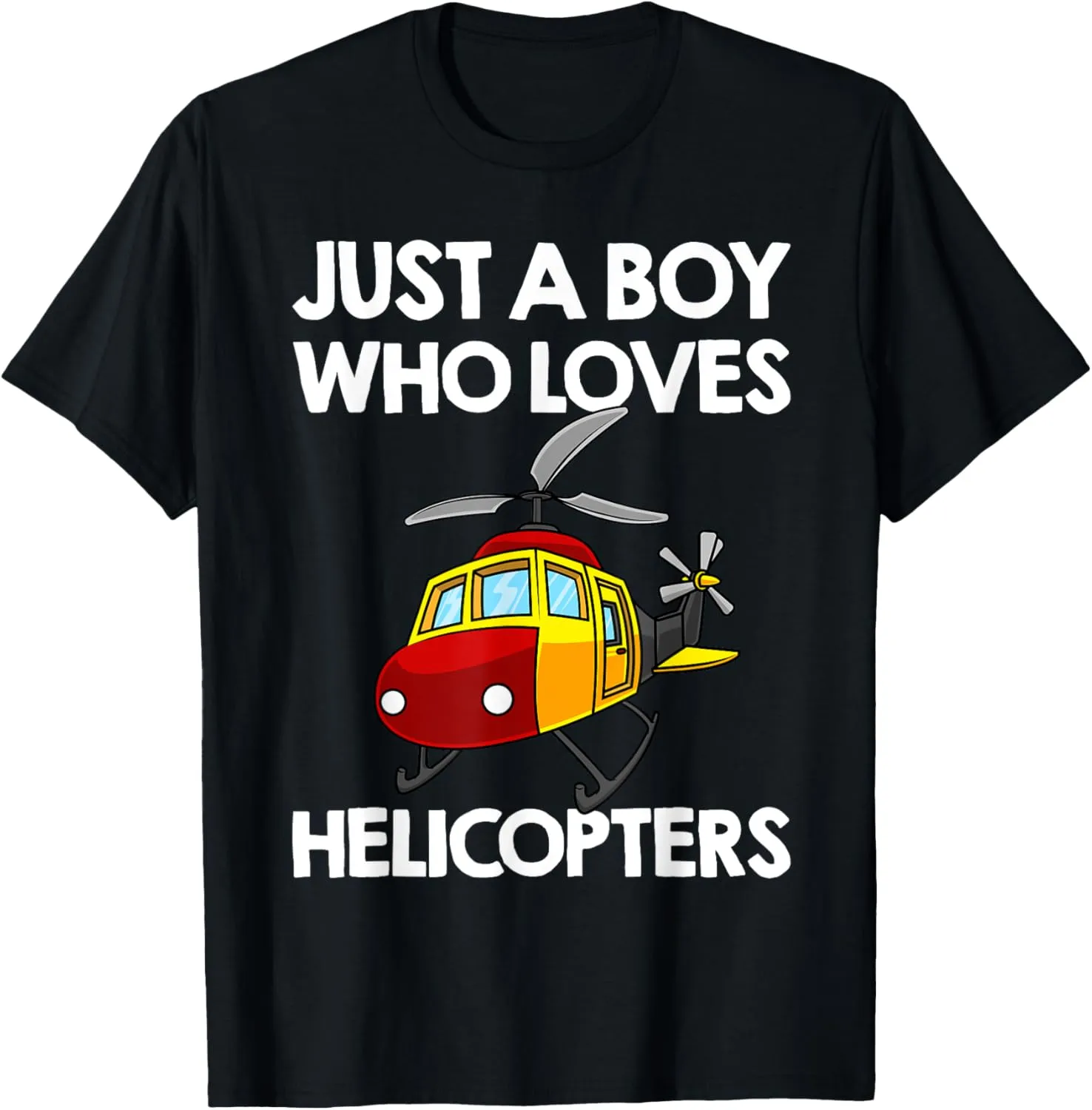 Funny Helicopter Gift Boys Toddler Kids Men Pilot Aviator T-Shirt