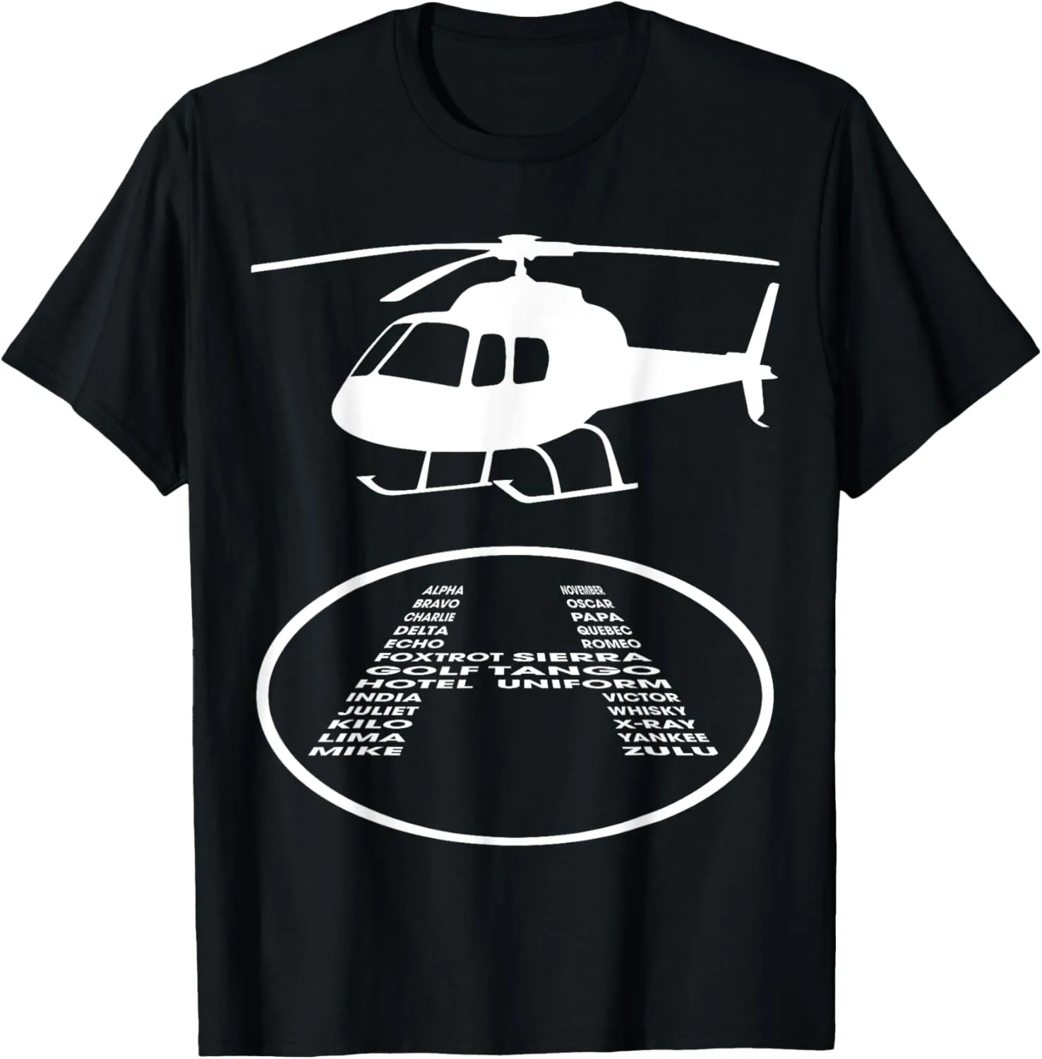Funny Helicopter Phonetic Alphabet Pilot Aviation Pun Outfit T-Shirt