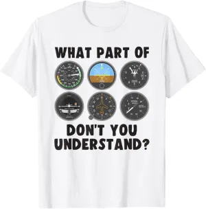 Funny Pilot Art Men Women Aviation Airline Pilot Instruments T-Shirt