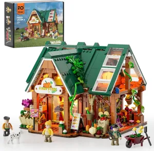 Funwhole Farm-Store Lighting Building-Bricks Set - Farm Shop LED Light Construction Building Model Set 1523 Pcs for Adults and Teen