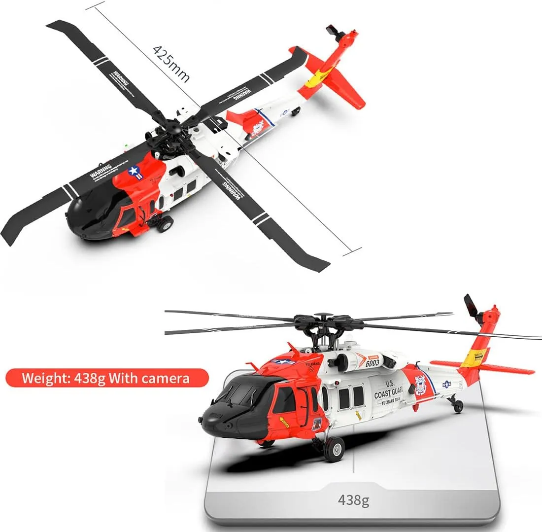 FunXylophy RC Helicopter for Adults, 1/47 Scale F09-S 2.4G Brushless Direct Drive RC Helicopter Model with H1 Flight Controller and GPS Position, Aircraft for Beginners (RTF Edition)