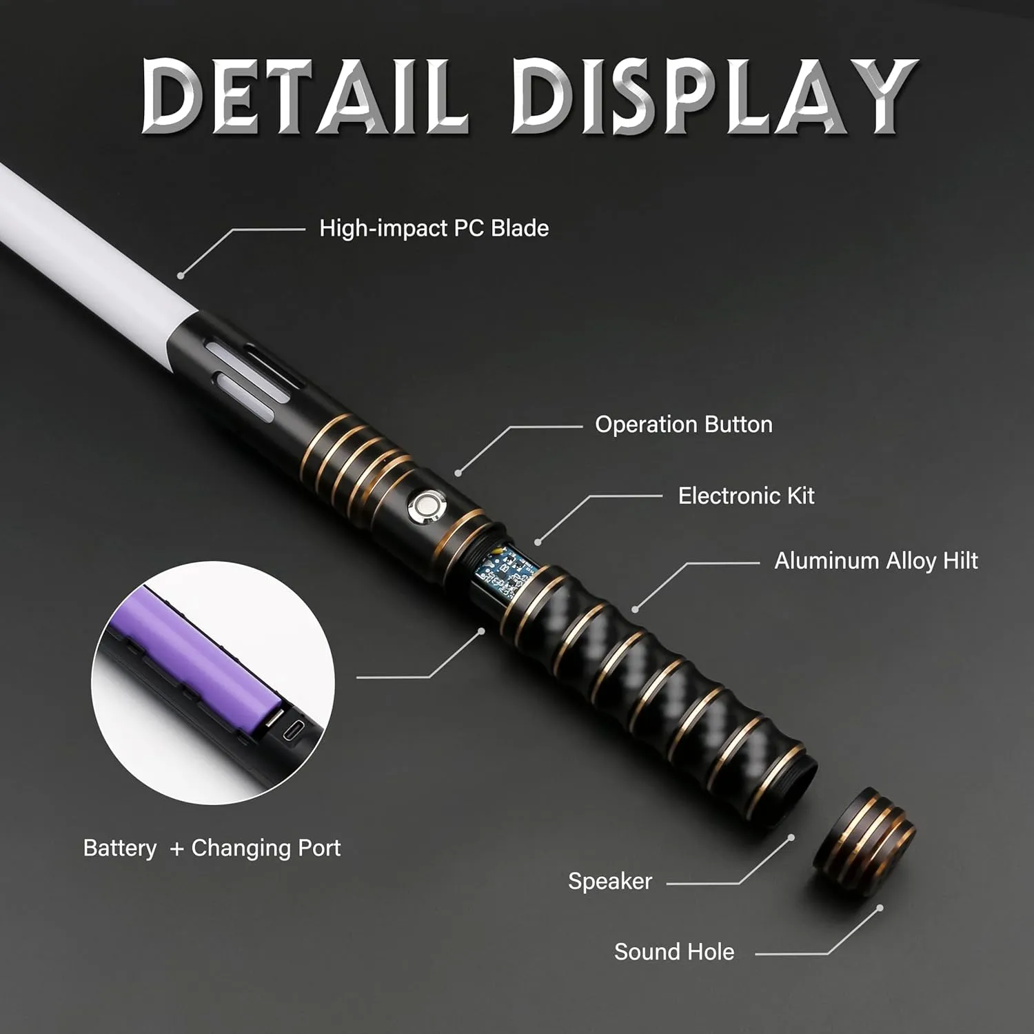 FX Light Saber, Motion Control 16 Sound Fonts with Infinite 12 Color Changing, Premium Metal Hilt Light Saber for Kids Movie Fans Cosplay Party Birthday Present