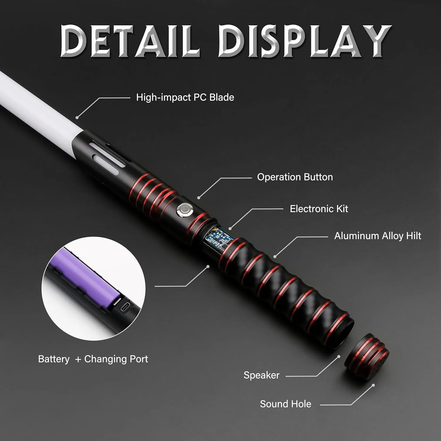 FX Light Saber, Motion Control 16 Sound Fonts with Infinite 12 Color Changing, Premium Metal Hilt Light Saber for Kids Movie Fans Cosplay Party Birthday Present