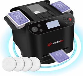 G1 Pro Automatic Card Shuffler and Dealer 2-in-1, Eletric Shuffling and Dealing Machine All in ONE, Ultra Quiet, Rechargeable, Remote Card Calling, for Board Games and Poker Games (Black)